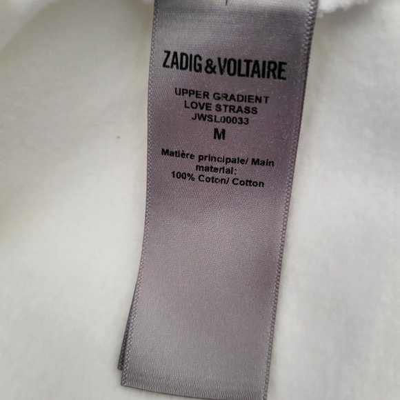 Unworn Sadig & Voltaire Upper Love Strass Graphic Sweatshirt in White - Picture 7 of 7